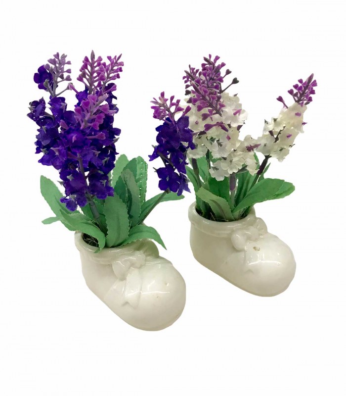 Adorno Vaso con Flor Lavanda