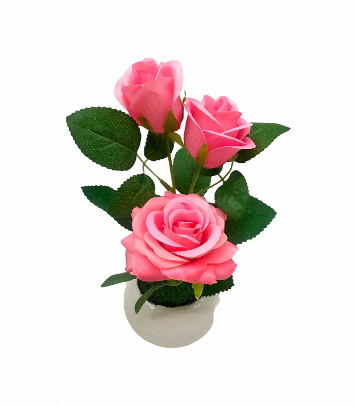 Adorno Vaso con 3 Flores