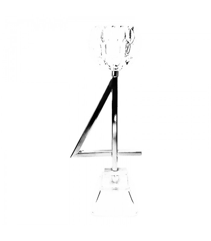 Porta Vela Numero 4 Plateado