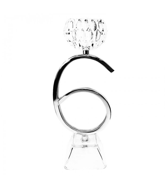 Porta Vela Numero 6 Plateado