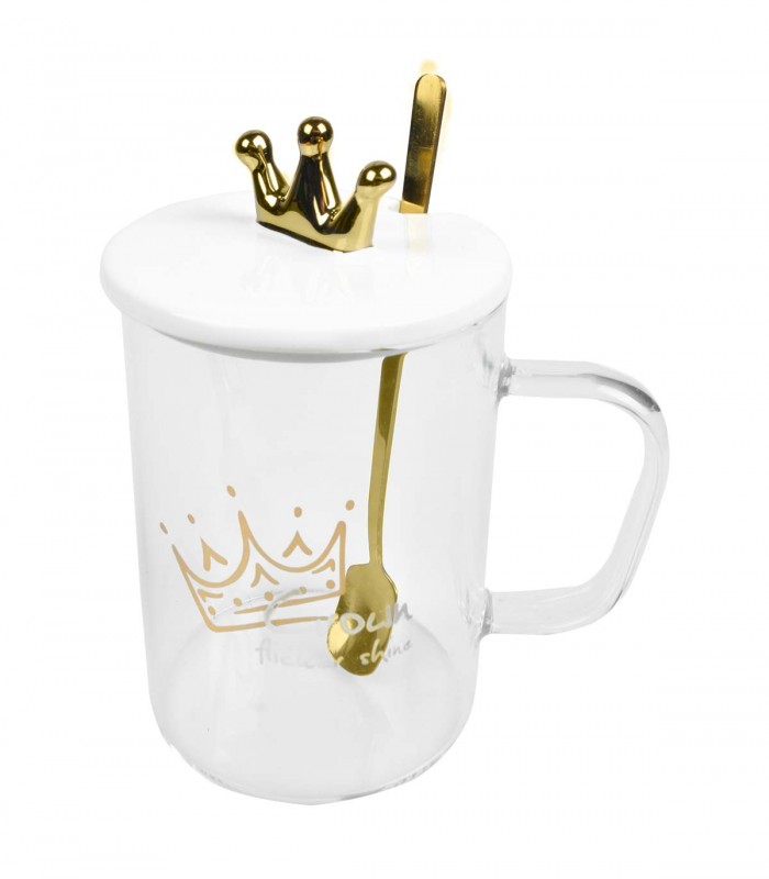 Taza de Vidrio con cuchara