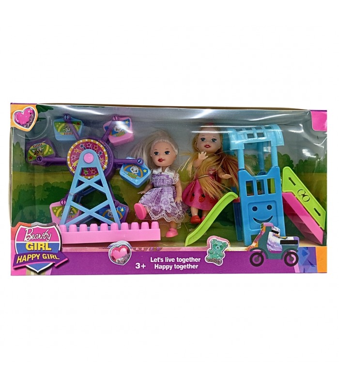 MUÑECA 2PS C/PARQUE HAPPY GIRL