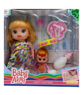 MUÑECA BABY ALIVE C/BEBE