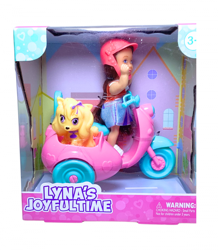 MUÑECA C/MOTO C/MASCOTA LYNAS