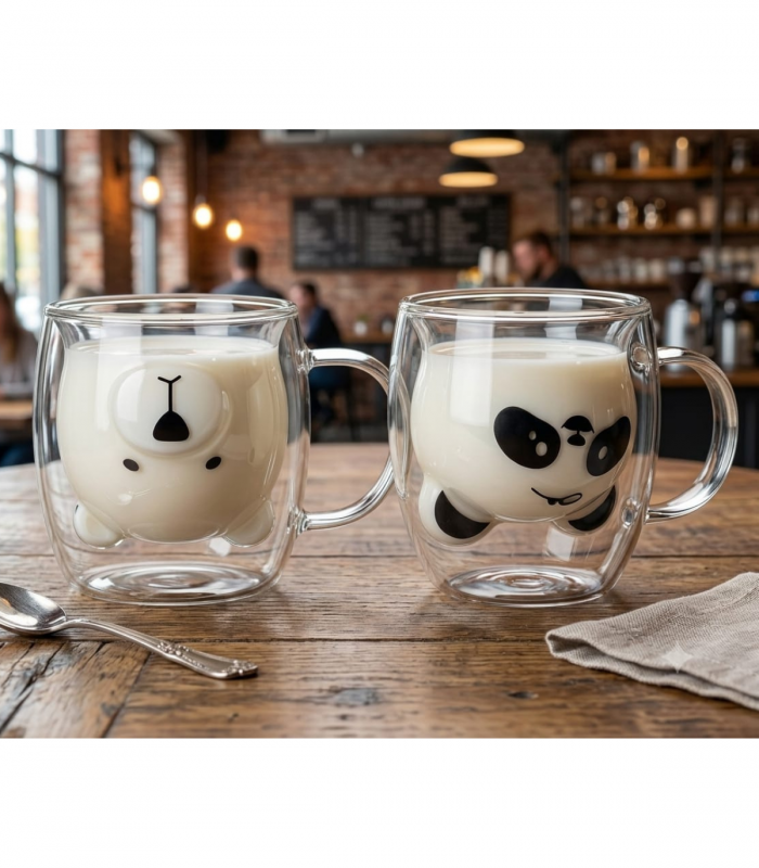 TAZA D/VIDRIO 1Ps C/PANDA