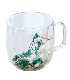 TAZA D/VIDRIO C/FLOR