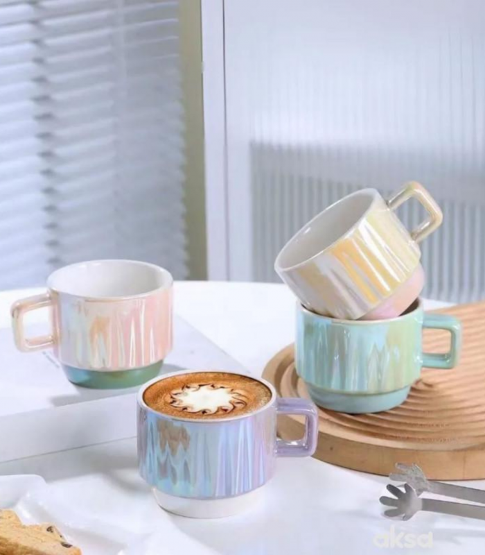 TAZA D/PORCELANA 4PS C/SOPORTE
