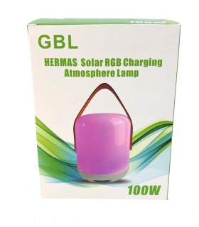 FOCO RECARGABLE C/PANEL SOLAR 100W