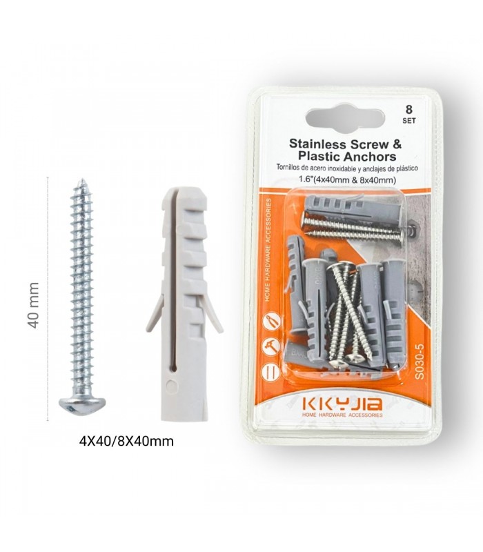 TARUGO C/TORNILLO 4X40/8X40MM
