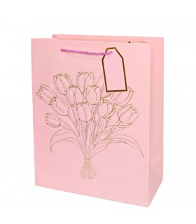 BOLSA P/REGALO 26X32X10CM MD TULIPAN