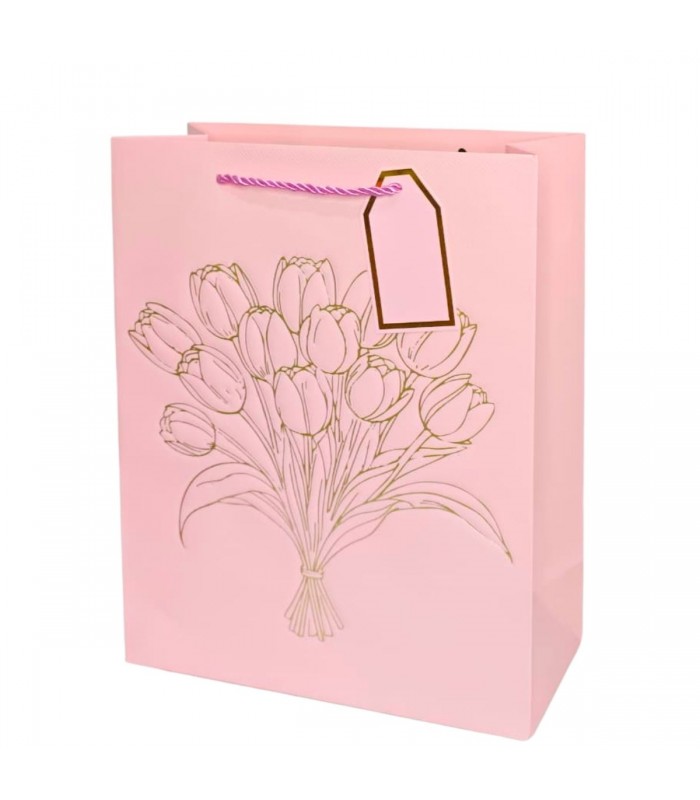 BOLSA P/REGALO 26X32X10CM MD TULIPAN