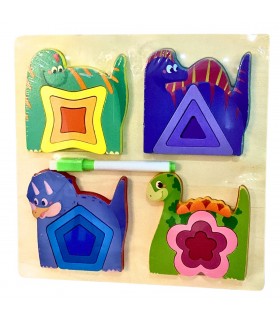 ROMPE CABEZA DE MADERA ANIMAL  22x22CM