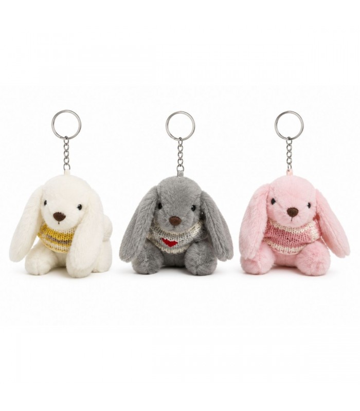 LLAVERO PELUCHE 1PS CONEJO CON ROPA